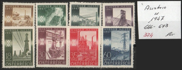 Arte . L31 - 369 / ÁUSTRIA - 1950/1953 -  YVERT  54/60 M/U - T foto 5