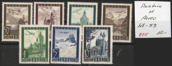 Arte . L31 - 369 / ÁUSTRIA - 1950/1953 -  YVERT  54/60 M/U - T foto 6