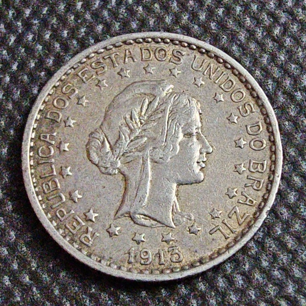 Joias . Brasil República, moeda de prata de 2000 réis de 1907. foto 2