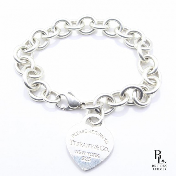 Joias . Pulseira TIFFANY & Co. em Prata de Lei 925 - Coleção Return to Tiffany, 18cm de ...