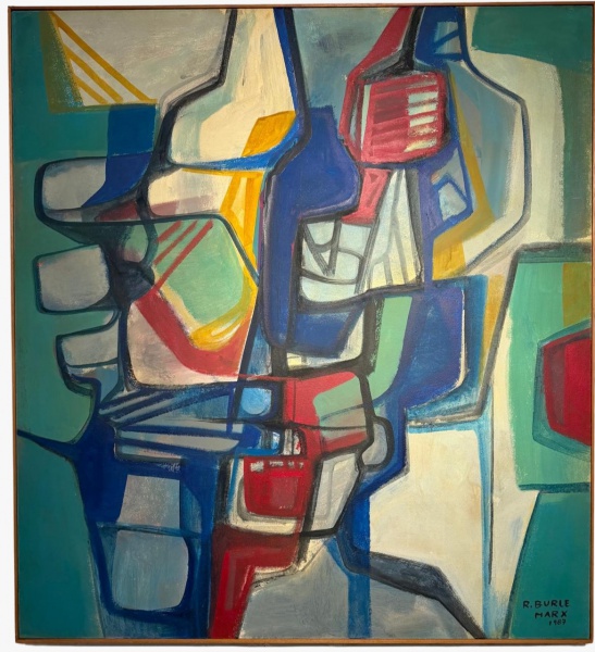 Arte . Roberto Burle Marx - Composição - Óleo sobre tela - 120x110 cm - a.c.i.d. - ...