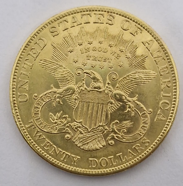 Joias . Moeda em ouro de 20 dólares /1904 / peso33,4gr