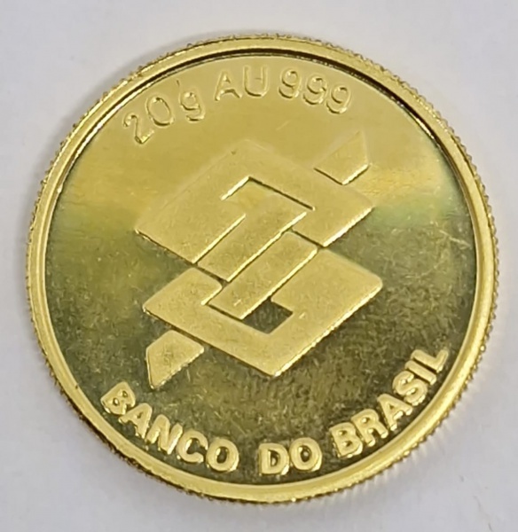 Joias . Moeda em ouro 999 Pau Brasil / Banco do Brasil - 20gr