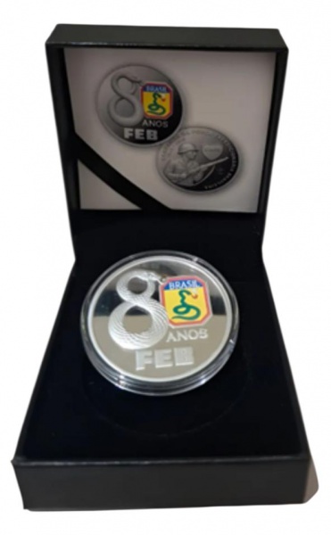 Joias . Medalha oficial da CASA DA MOEDA  80 anos da campanha da FEB, FORÇAS ...