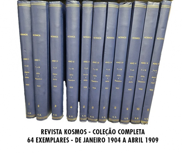 Joias . Revista KOSMOS, 64 números, coleção completa de janeiro de 1905 a 1909, ...