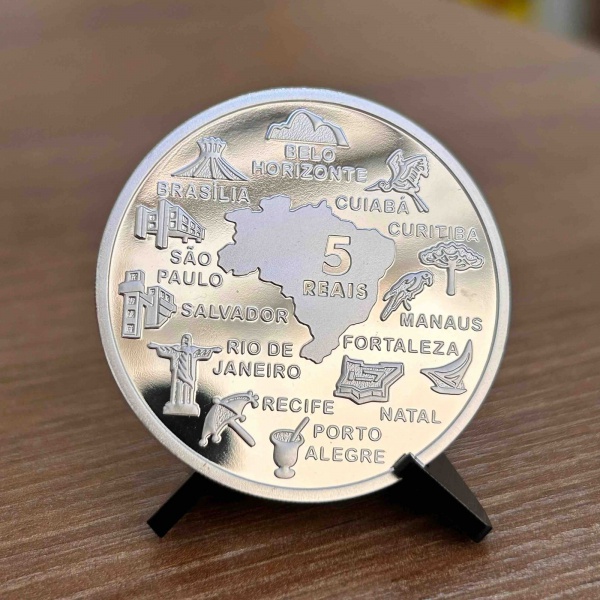 Joias . Brasil - 5 Reais de 2016 - PRATA 925, 27 Gr, 40 mm. ( J foto 8