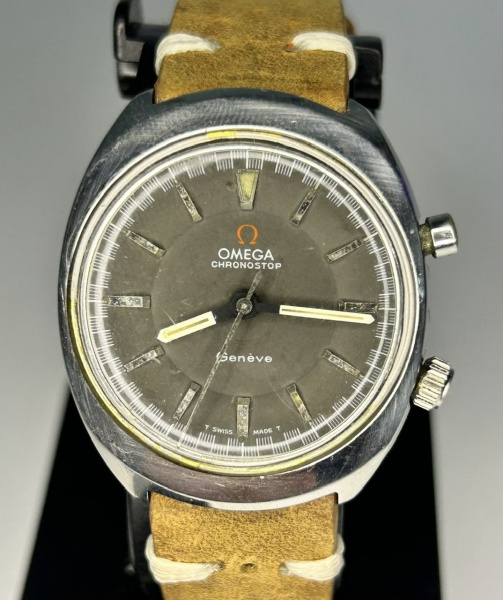 Relogios . Omega Chronostop - Relógio suíço de pulso cronógrafo à corda com pulseira de ...