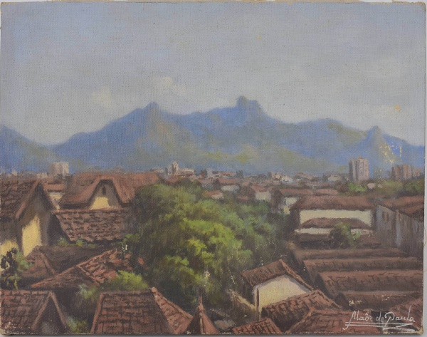 Arte . GUIGNARD, Alberto da Veiga - Paisagem de Ouro Preto. Ól foto 5
