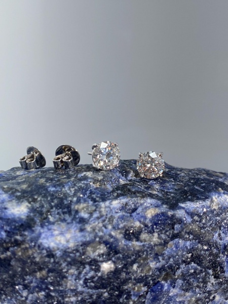 Joias . BRINCO SOLITÁRIO, ETERNNO, EM OURO BRANCO, 18K, SOLITÁRIO, DIAMANTE, ...