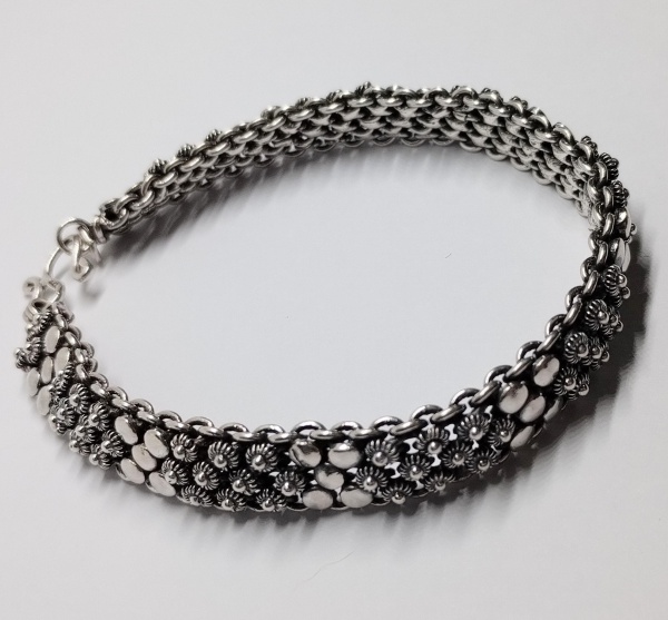 Joias . Pulseira de Bali maciça produzida em PRATA DE LEI COM CONTRASTE DE TEOR 925ML, ...