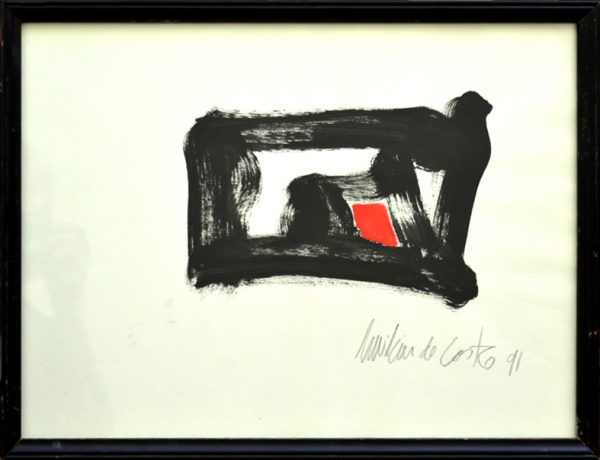 Arte . Emiliano Di Cavalcanti, Mulata com Gato  óleo sobre tel foto 3