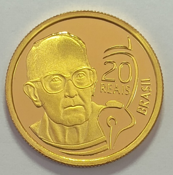 Joias . 20 REAIS 100 ANOS NASC. ESCRITOR CARLOS DRUMOND DE ANDRADE 1902-2002