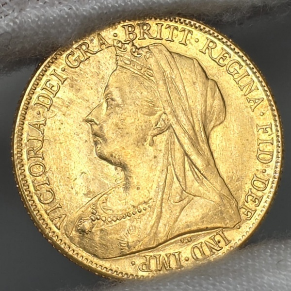 Joias . Moeda de Ouro Reino Unido - 1. Soberana Victoria 1893 - Km785 - Ouro (.917) - ...
