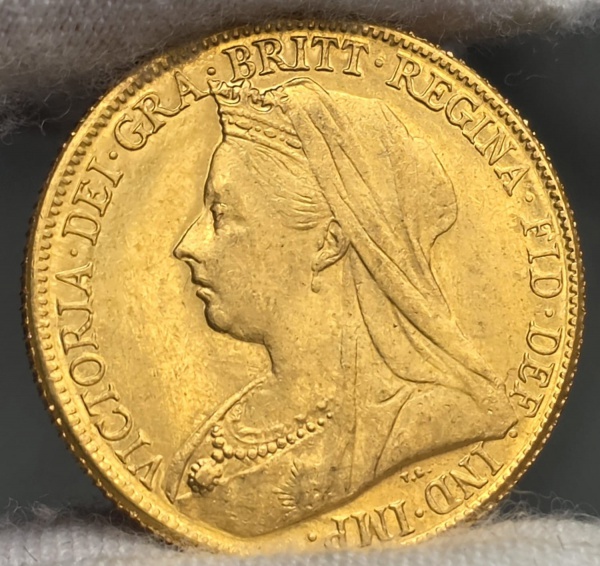 Joias . Moeda de Ouro Reino Unido - 1. Soberana Victoria 1893 - Km785 - Ouro (.917) - ...