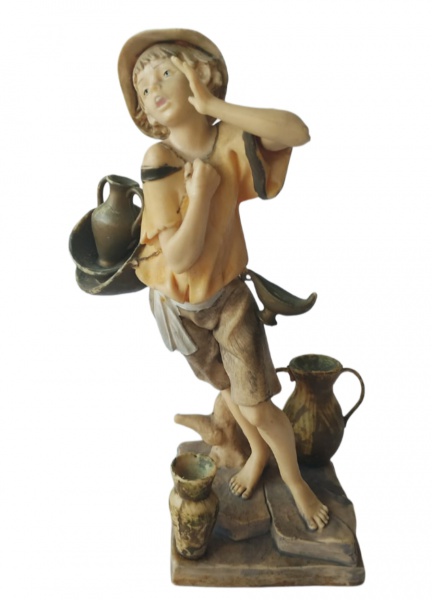 Joias . Antiga escultura europeia em porcelana policromada, com foto 5