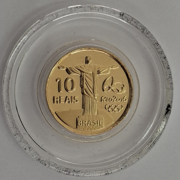 Joias . MOEDA DE OURO DAS OLÍMPIADAS 10 REAIS 2014 - 100 METROS RASOS 4,4g - AU900 ...