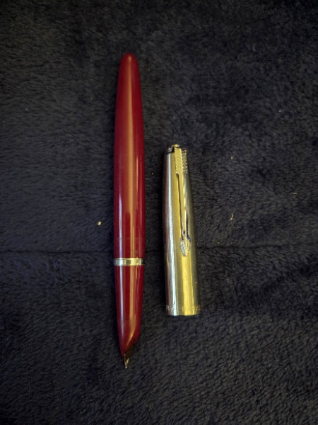 Canetas . Caneta tinteiro da marca Parker, modelo 21, fabricada nos EUA, com corpo na cor ...