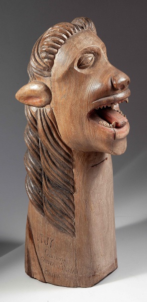 Joias . Francisco Biquiba dy Lafuente Guarany (18841985) Expressiva carranca esculpida ...