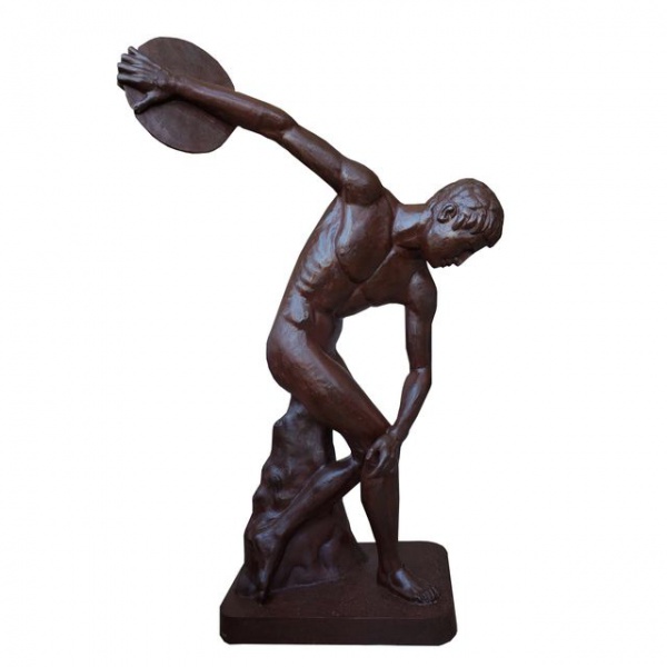 Joias . Discóbolo - Lançador de disco de Miron - Escultura em ferro fundido apoiada ...