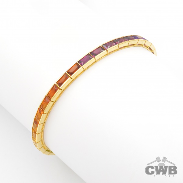 Joias . H.STERN - Pulseira de Ouro Amarelo 18K com Pedras Brasileiras, 20cm de ...