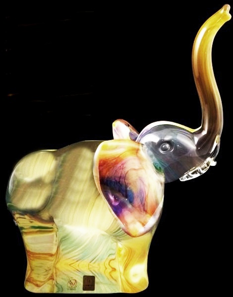 Joias . MURANO -VENEZA- ITALY- Elefante em murano policromado, grosso pesado (cerca de ...