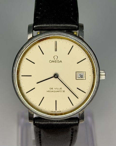 Relogios . Omega De Ville - Relógio suíço de pulso Quartz com pulseira em couro - ...