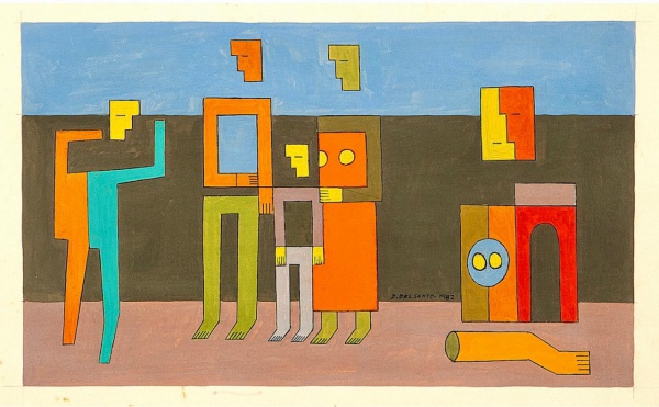 Arte . Aldemir Martins (1922-2006).. Rinha de galos. Aquarela foto 5