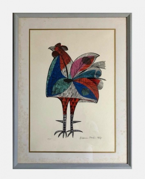 Arte . Aldemir Martins (1922-2006).. Rinha de galos. Aquarela foto 7