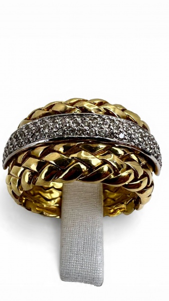 Joias . ANEL CONFECCIONADO EM OURO AMARELO 18K, COM  DETALHE EM foto 1