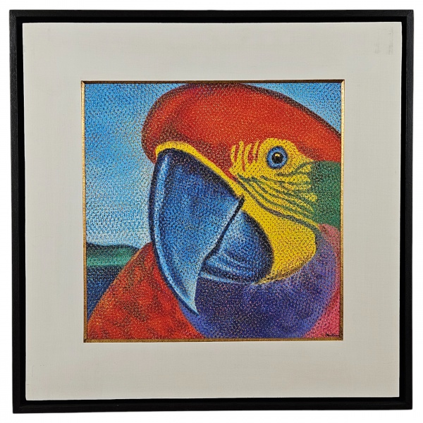 Joias . CLAUDIO TOZZI - Papagalia - a.s.t. - 40 x 40 cm - Assinado no cid e verso.