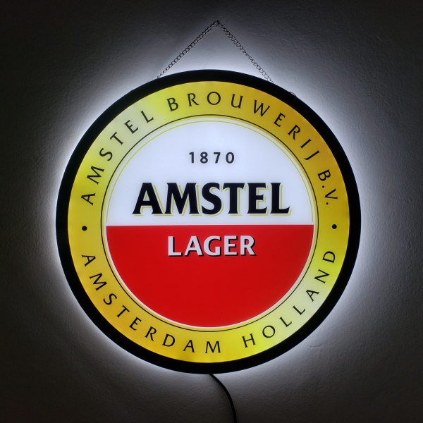Joias . Luminoso de parede decorativo para bar garagem em led Cerveja Amstel. Acompanha ...
