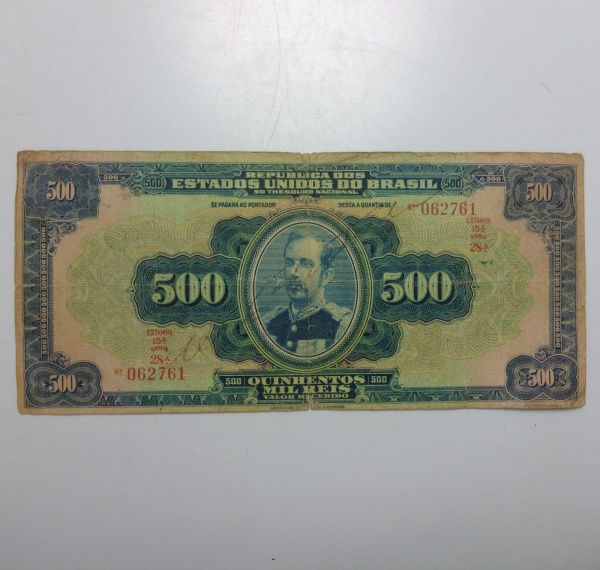 Joias . REPÚBLICA DOS ESTADOS UNIDOS DO BRASIL 500 MIL REIS - N foto 1