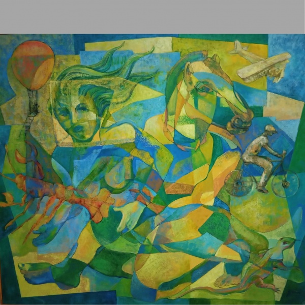 Arte . MARCOS ZWOELFER TRONCOSO. Tempera vinílica sobre tela. Medidas/ 140X160cm. Com ...