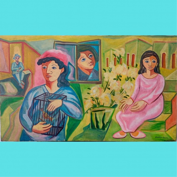 Arte . Cícero Dias Óleo sobre tela | 60 x 100 cm | Assinada Com procedência e ...