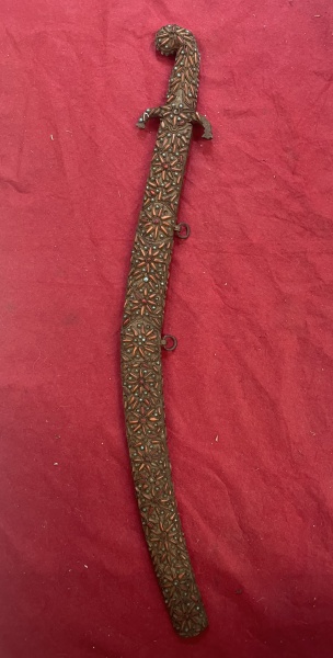 Joias . espada antiga séc XVIII Sabre otomano kilij cravejado com turquesa e coral, ...