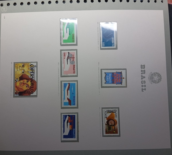 Joias . Brasil, página de coleção com selos fixados com proteto foto 1