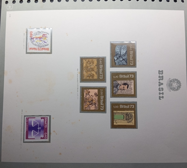 Joias . Brasil, página de coleção com selos fixados com proteto foto 3