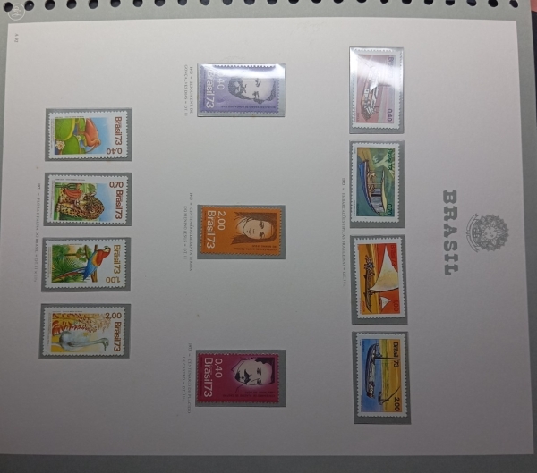 Joias . Brasil, página de coleção com selos fixados com proteto foto 4