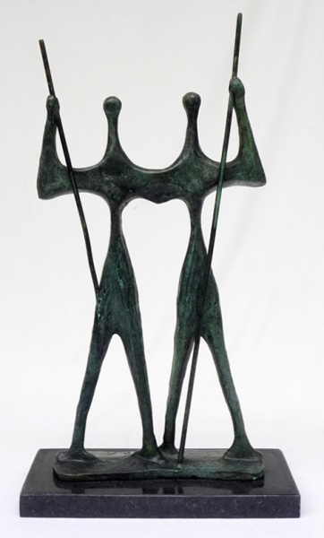 Joias . Bruno Giorgi, Candangos - Escultura em Bronze - med. H 40 x L 21 x P 6 cm ...