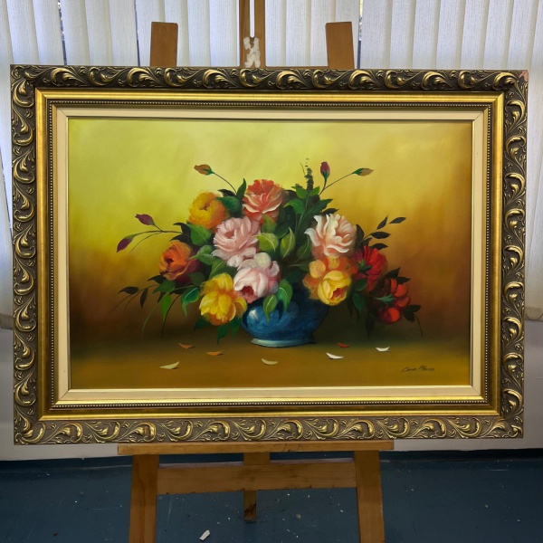 Arte . ESCOLA EUROPÉIA - Natureza-Morta Floral Clássica Artist foto 7