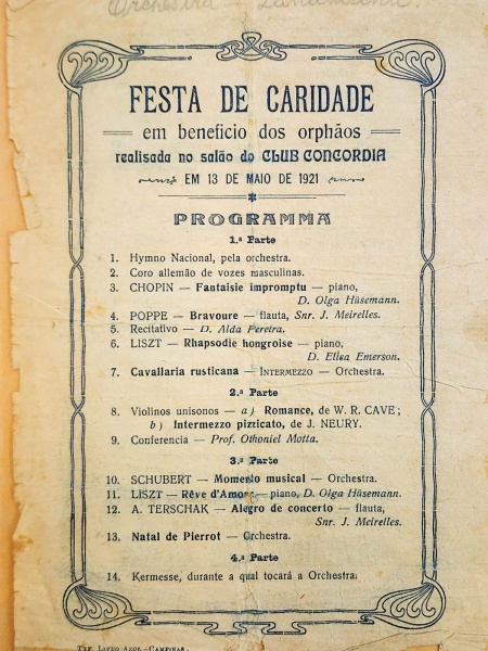 Arte . Programa da Festa de Caridade no Clube Concordia, Campi foto 3