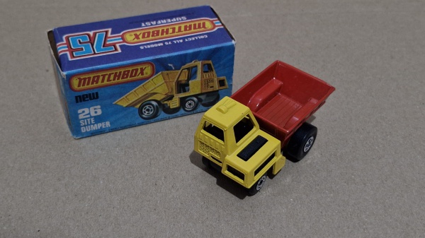 Joias . Caminhão Matchbox Superfast Nº 26 Site Dumper Lesney vintage, dos anos 1970 com ...