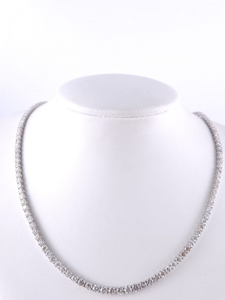 Magnifica Riviera em Ouro Branco 18k cravejado 132 diamantes lapidação