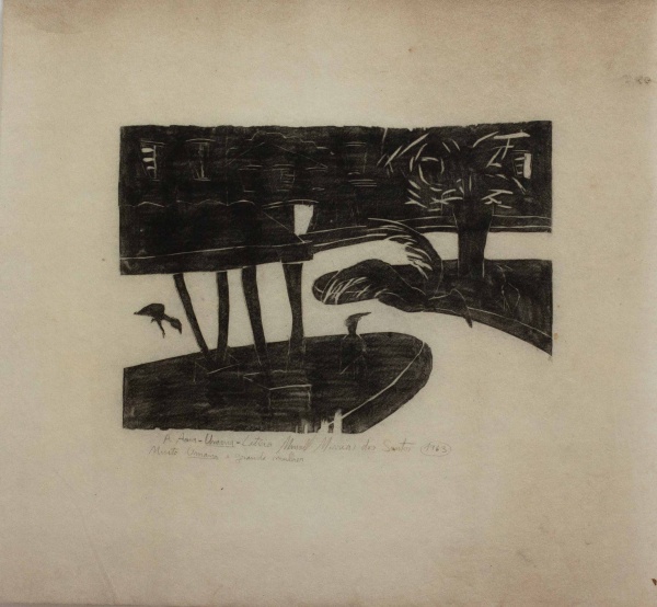 Joias . Manoel Messias dos Santos. Xilogravura sobre tecido. Dimensões 57x61cm. ...