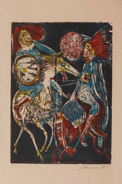 Hansen Bahia. Xilogravura sobre papel. Dimensões 57x38cm. Assinado