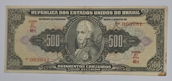 Joias . Cédula BRASIL, 500 mil réis, flor de estampa, 1ª estam foto 7