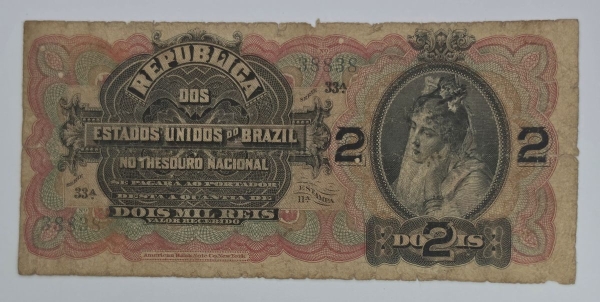 Joias . Cédula BRASIL, 1000 réais, série A1115A(primeira famíl foto 8