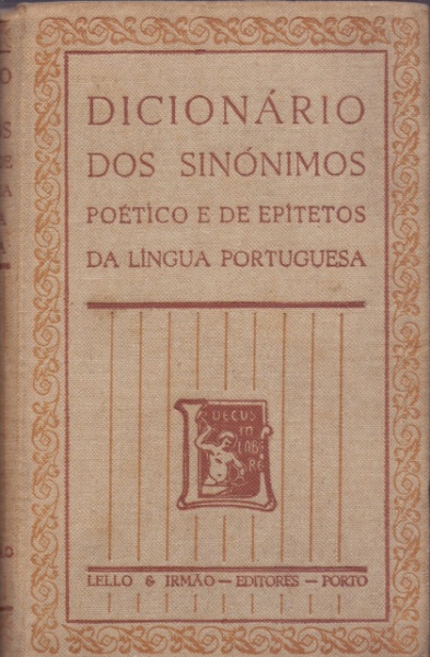 Livro Dicionário dos sinônimos poético e de epítetos d