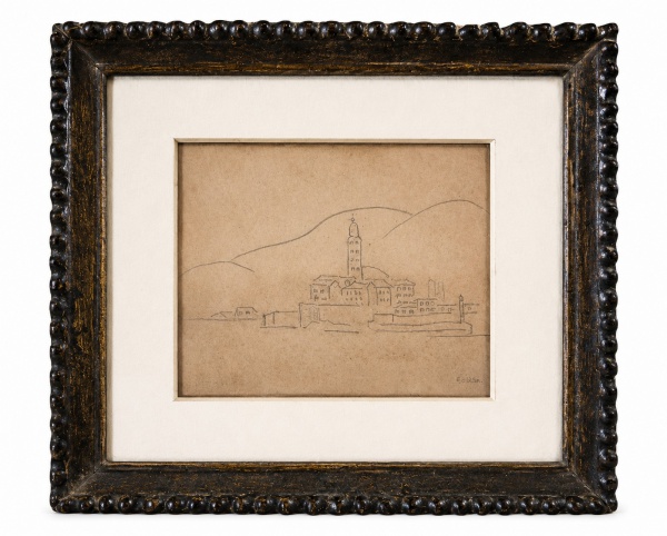 Arte . Tarsila do Amaral : "Bastia", desenho sobre papel , ass. inf. esq. e ...