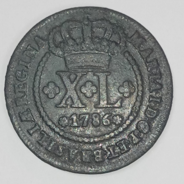 Joias . MOEDA DE COBRE XL RÉIS 1786 - D. MARIA I - C318 - MBC/SOB